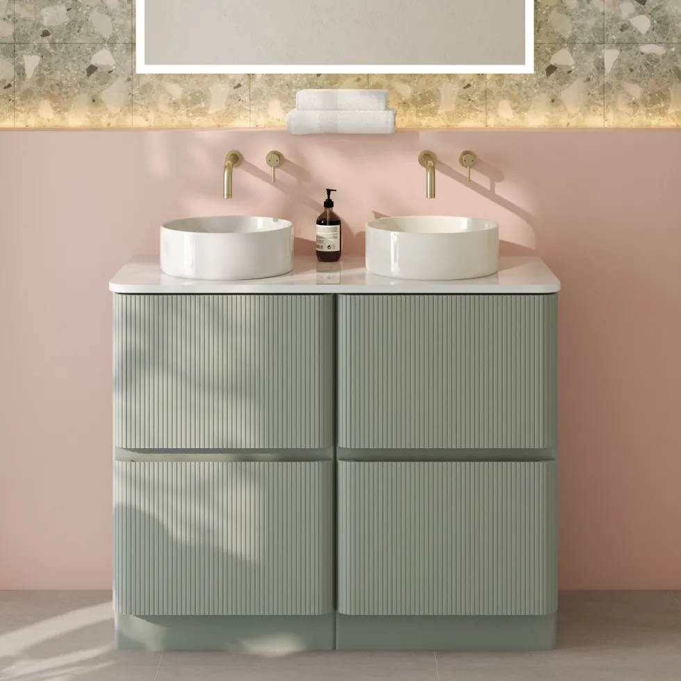 Drench Origin 1000mm Fluted Floorstanding Vanity Unit & Countertop