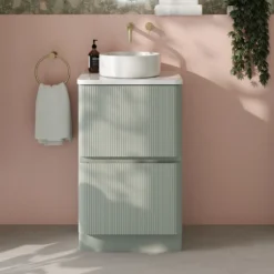 Drench Origin 500mm Fluted Floorstanding Vanity Unit & Countertop