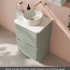 Drench Origin 500mm Fluted Floorstanding Vanity Unit & Countertop