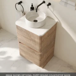 Drench Origin 500mm Fluted Floorstanding Vanity Unit & Countertop