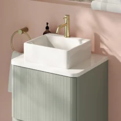 Drench Origin 500mm Fluted Floorstanding Vanity Unit & Countertop
