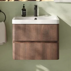 Drench Origin 600mm Fluted Wall Mounted Vanity Unit & Basin
