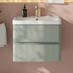 Drench Origin 600mm Fluted Wall Mounted Vanity Unit & Basin