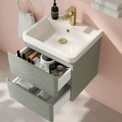 Drench Origin 500mm Fluted Wall Mounted Vanity Unit & Basin