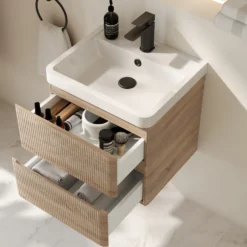 Drench Origin 500mm Fluted Wall Mounted Vanity Unit & Basin