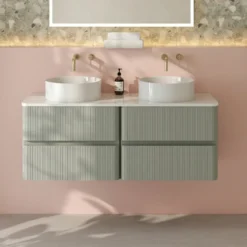 Drench Origin 1200mm Fluted Wall Mounted Vanity Unit & Countertop