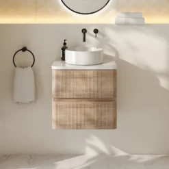 Drench Origin 500mm Fluted Wall Mounted Vanity Unit & Countertop