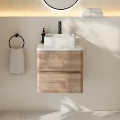 Drench Origin 500mm Fluted Wall Mounted Vanity Unit & Countertop