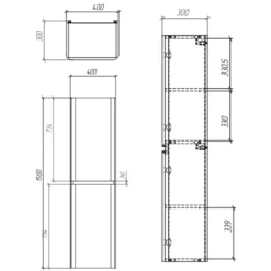 Drench Origin 1500mm Tall Wall Mounted Cabinet
