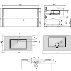 Drench Origin 900mm Wall Mounted Vanity Unit & Basin