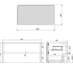 Drench Origin 900mm Wall Mounted Vanity Unit & Countertop