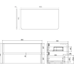 Drench Origin 900mm Wall Mounted Vanity Unit & Countertop