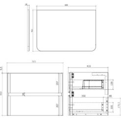 Drench Origin 600mm Wall Mounted Vanity Unit & Countertop
