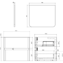 Drench Origin 500mm Wall Mounted Vanity Unit & Countertop