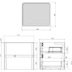 Drench Origin 500mm Wall Mounted Vanity Unit & Countertop