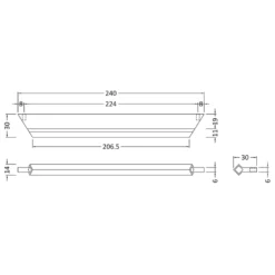 Drench Profile Bar Furniture Handle - 224mm Centres