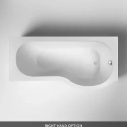 Drench P Shaped Shower Bath with Front Panel and Shower Screen - 1500mm