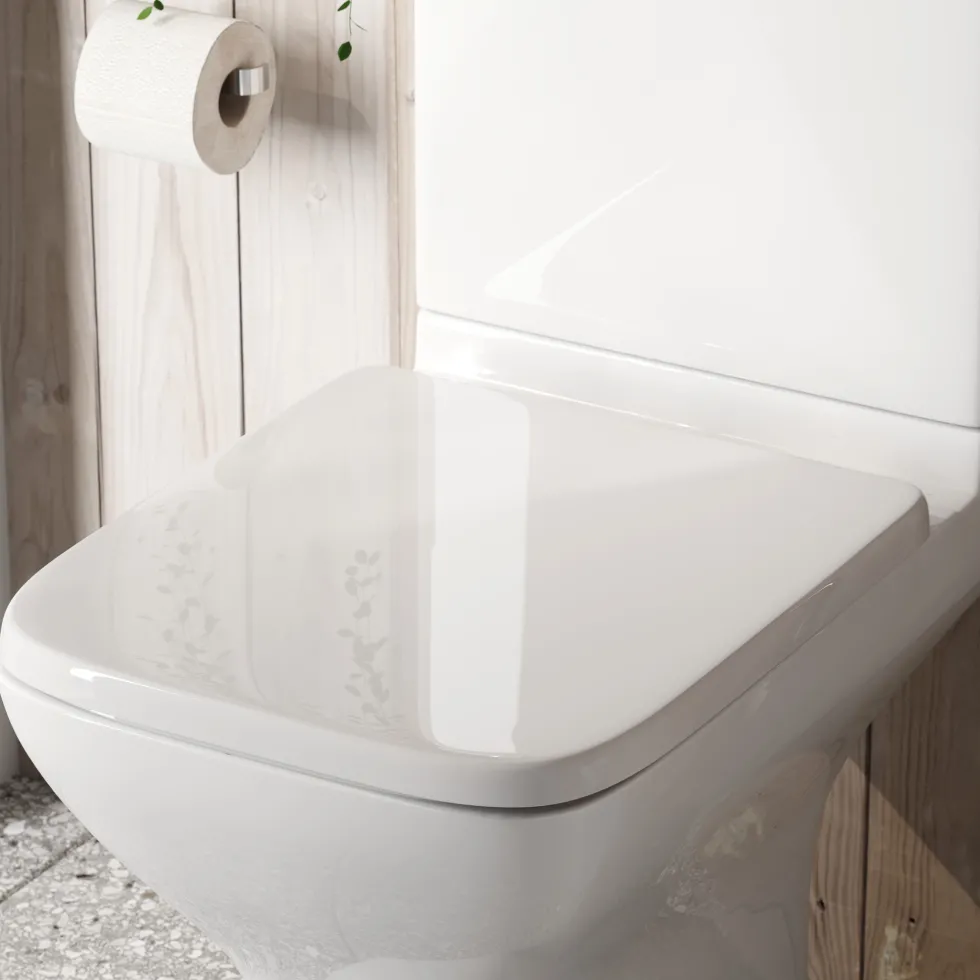 Drench Soft Close Square Wrap Over Toilet Seat With Quick Release Hinges