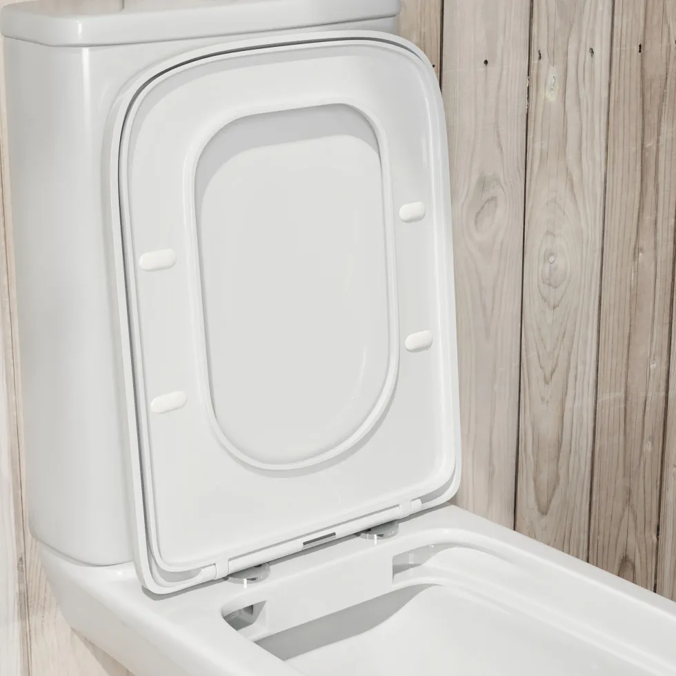 Drench Soft Close Square Wrap Over Toilet Seat With Quick Release Hinges