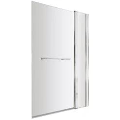 Drench Square Corner Bath Screen with Fixed Inline Panel & Rail - 1433 x 983mm