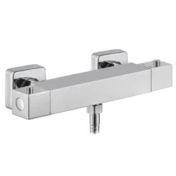 Drench Square Thermostatic Bar Valve - Bottom Outlet