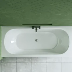 Drench Straight Double Ended Bath - Curved