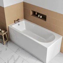 Drench Straight Single Ended Bath - Curved