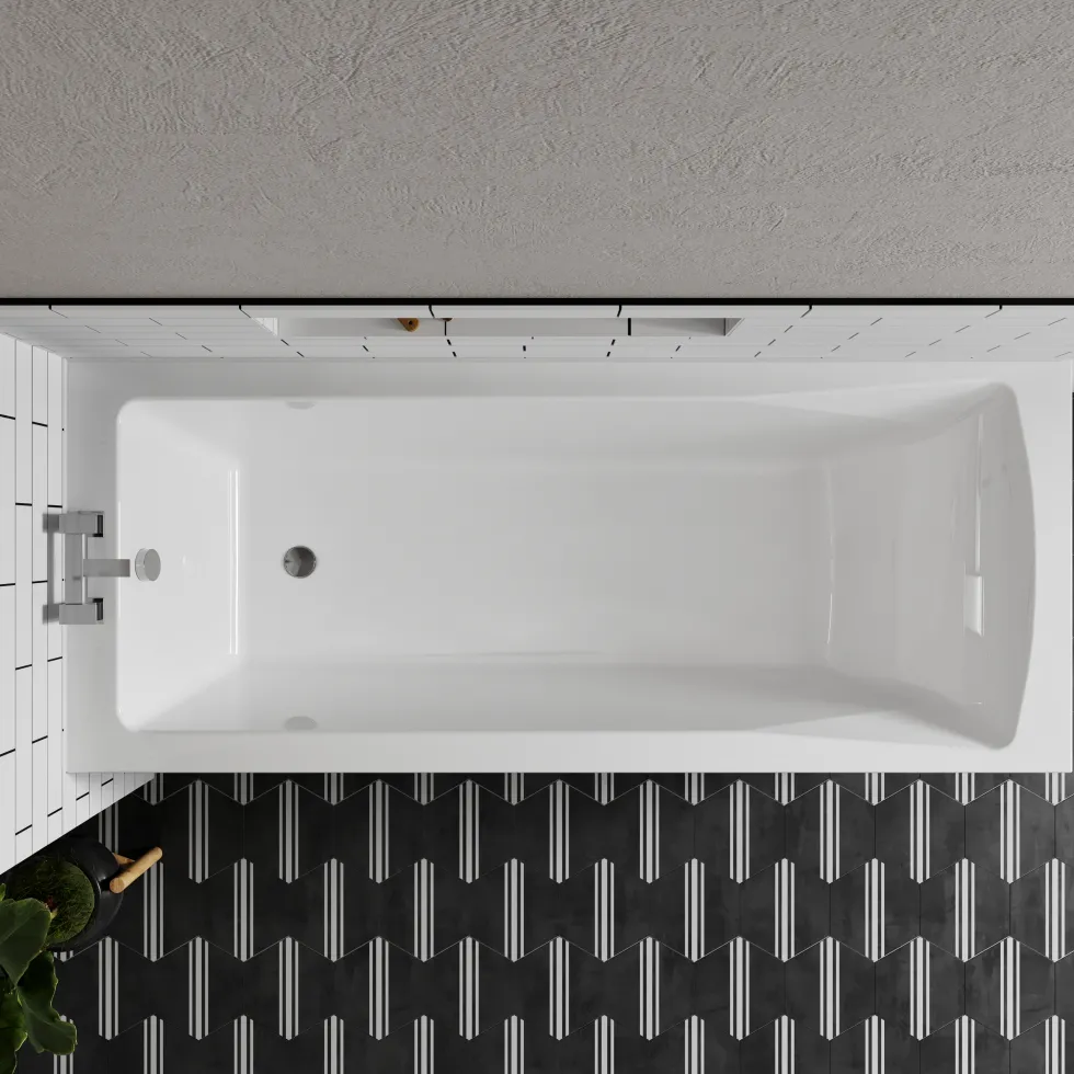 Drench Straight Single Ended Bath - Square