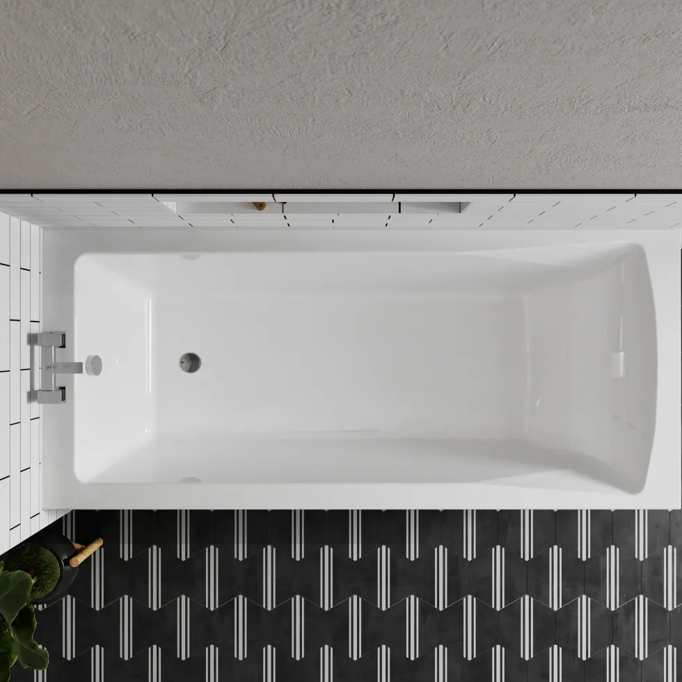 Drench Straight Single Ended Bath - Square