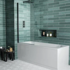 Drench Straight Single Ended Curved Bath & Shower Screen