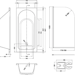 Drench Straight Single Ended Curved Bath & Shower Screen