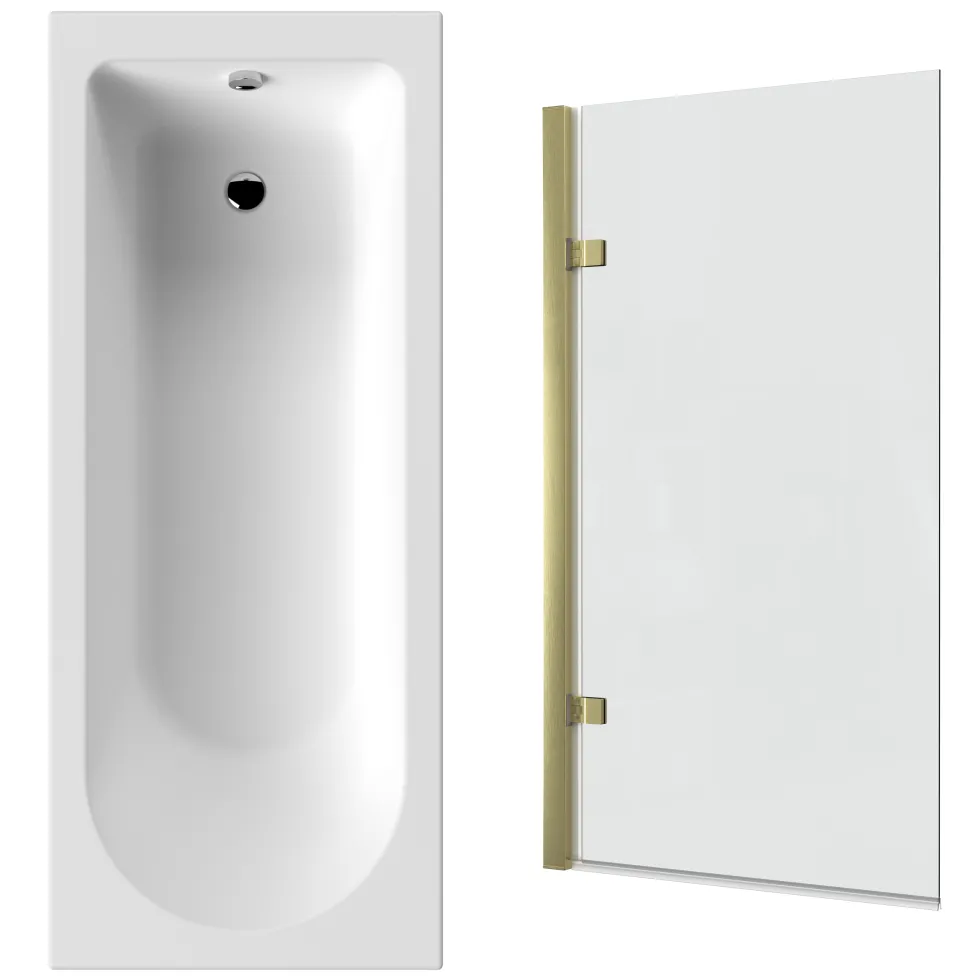 Drench Straight Single Ended Curved Bath & Shower Screen