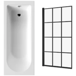Drench Straight Single Ended Curved Bath & Shower Screen
