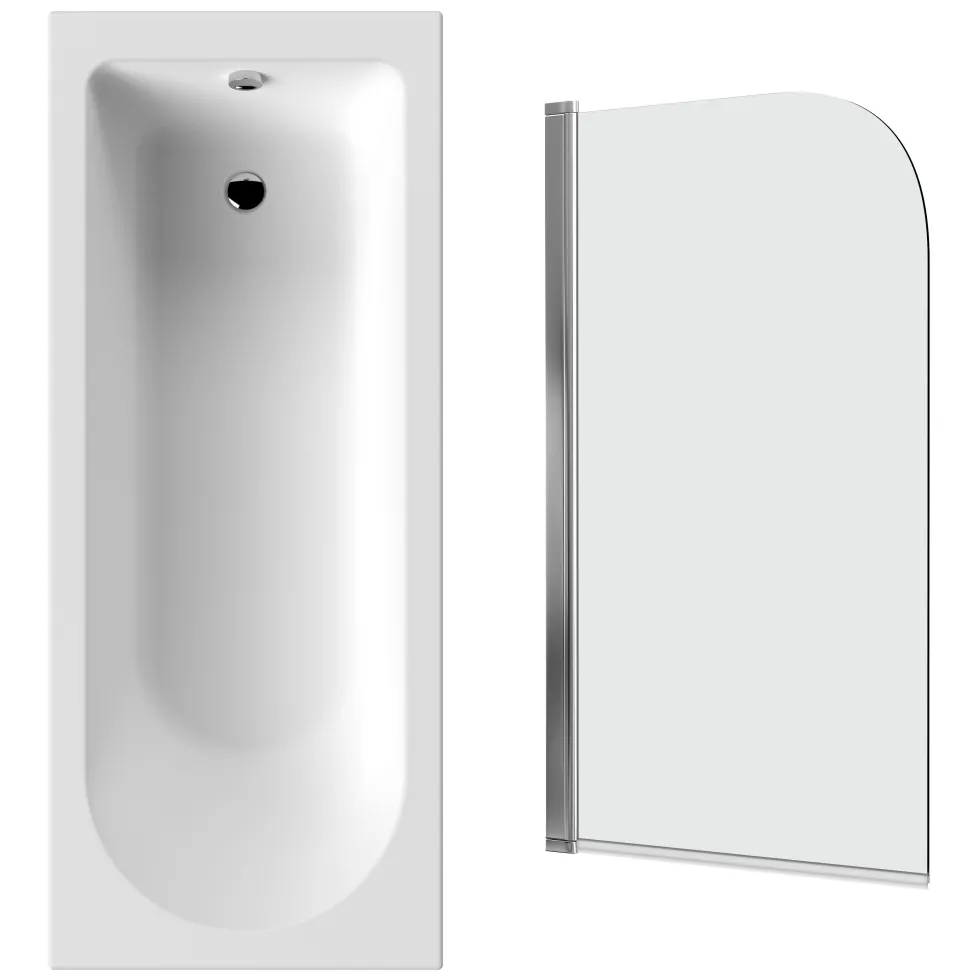 Drench Straight Single Ended Curved Bath & Shower Screen