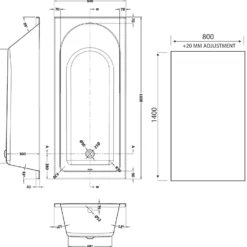 Drench Straight Single Ended Curved Bath & Shower Screen