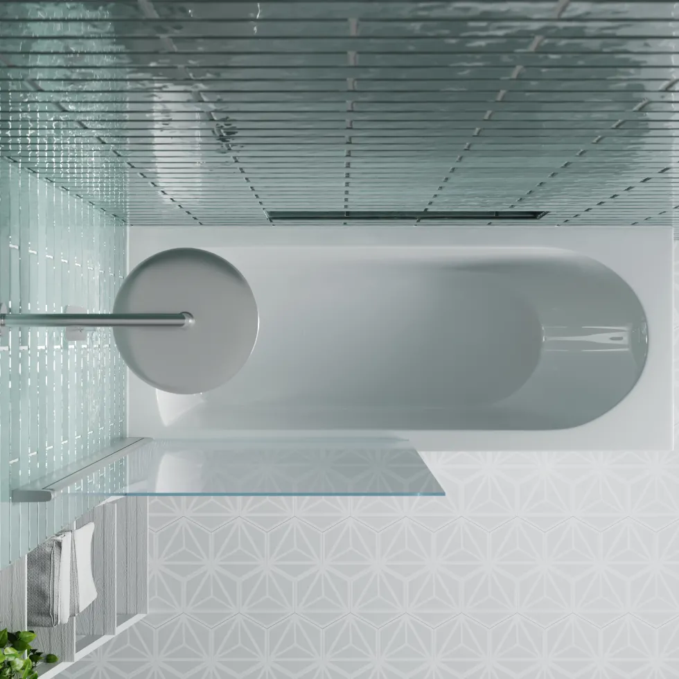 Drench Straight Single Ended Curved Bath & Shower Screen
