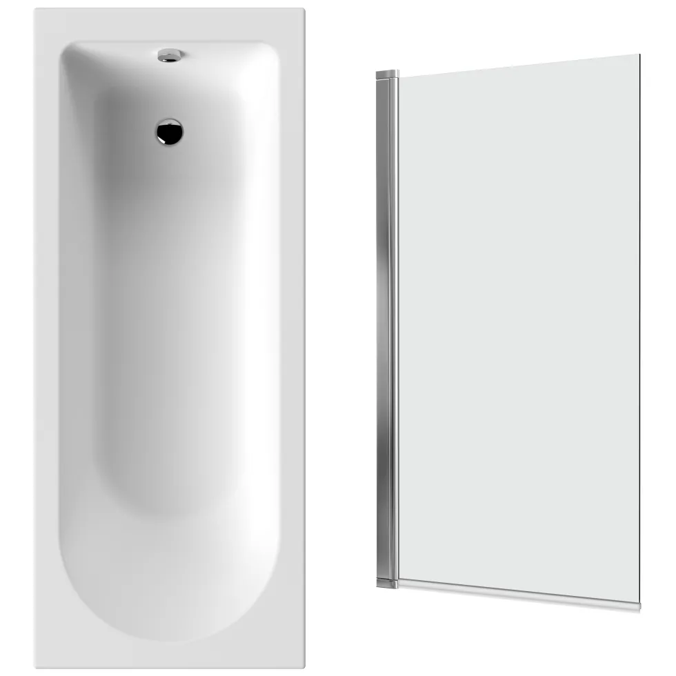 Drench Straight Single Ended Curved Bath & Shower Screen
