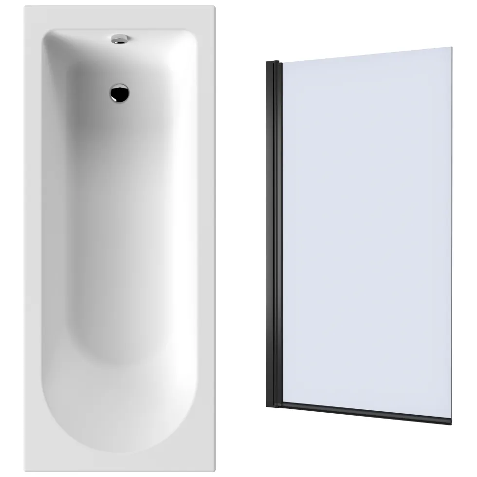 Drench Straight Single Ended Curved Bath & Shower Screen