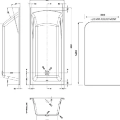 Drench Straight Single Ended Square Bath & Shower Screen