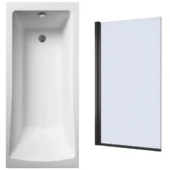 Drench Straight Single Ended Square Bath & Shower Screen