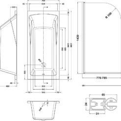 Drench Straight Single Ended Square Bath & Shower Screen