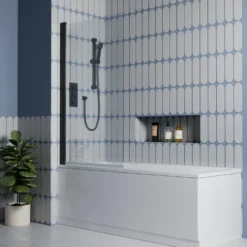 Drench Straight Single Ended Square Bath & Shower Screen