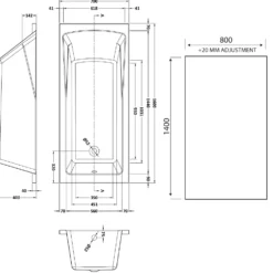Drench Straight Single Ended Square Bath & Shower Screen
