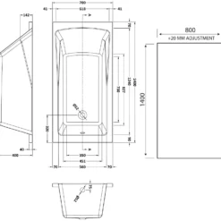 Drench Straight Single Ended Square Bath & Shower Screen