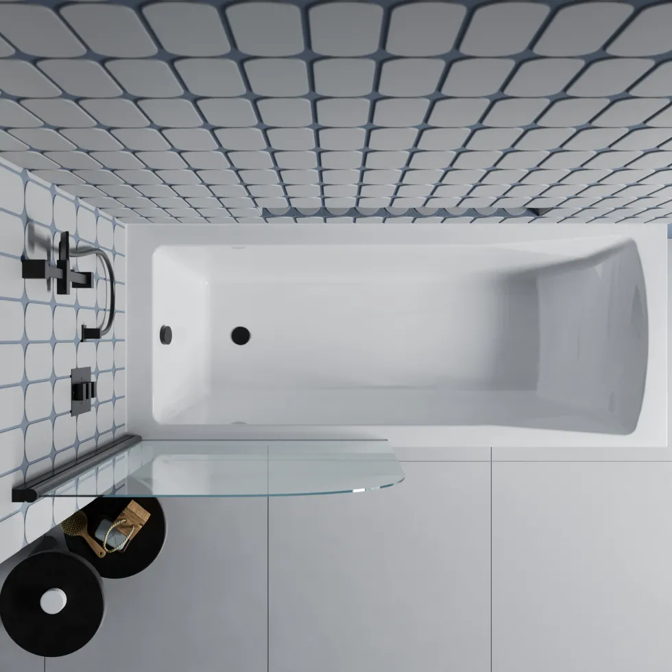 Drench Straight Single Ended Square Bath & Shower Screen