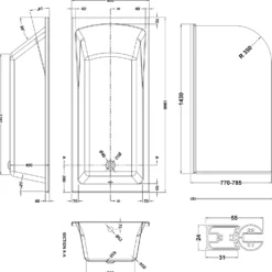 Drench Straight Single Ended Square Bath & Shower Screen