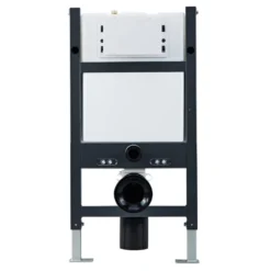 Drench Under Window Wall Hung Toilet Frame, Pneumatic Concealed Cistern & Dual Flush Plate with Round Buttons