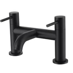 Dylan Complete Matt Black Bathroom Suite with 1700mm L Shaped Shower Bath & Rimless Toilet