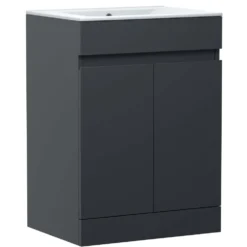 Dylan Complete Matt Black Bathroom Suite with 1700mm L Shaped Shower Bath & Rimless Toilet