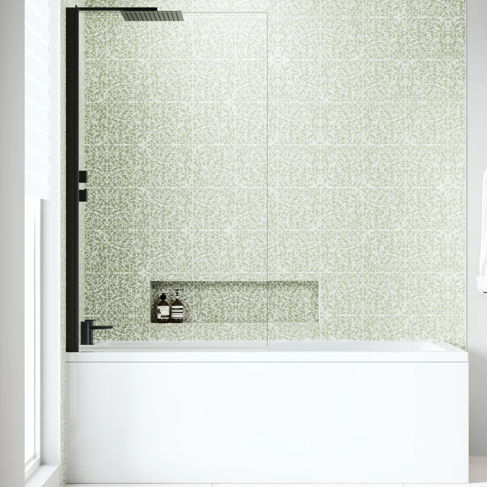 Dylan Complete Matt Black Bathroom Suite with Reinforced Shower Bath & Rimless Toilet